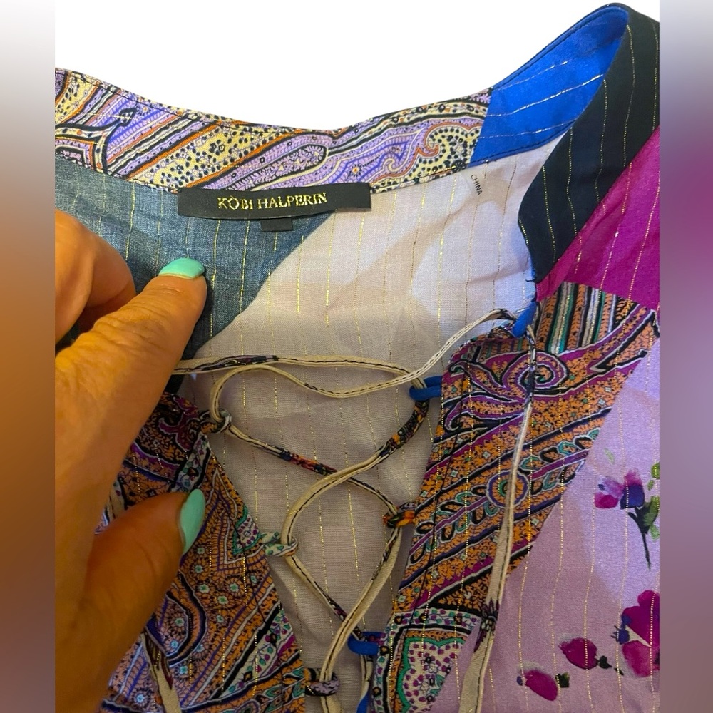 Kobi Halperin Multicolor Patchwork Blouse - image 3